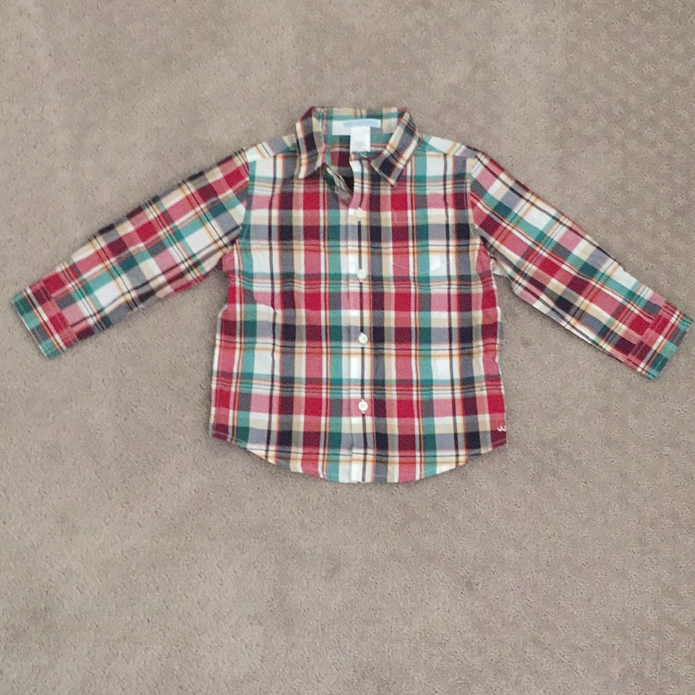 Toddler Boys Plaid Button Down